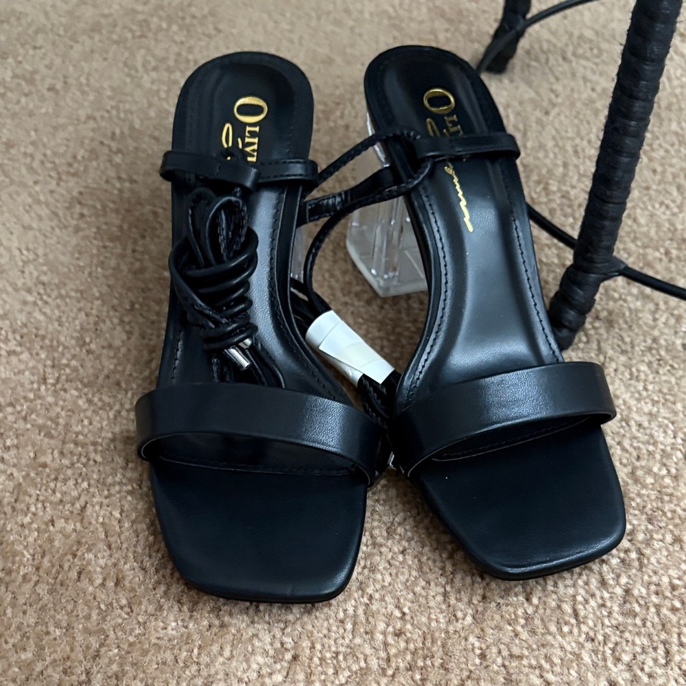 New!!! Black Strappy Heels